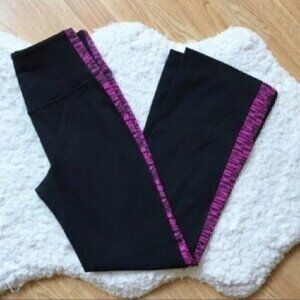 SPANX: Black/ Pink Watercolor Insert Leggings Sz M